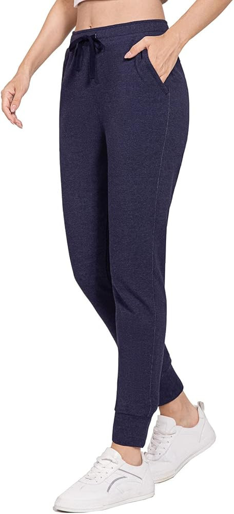 BALEAF Women's Sweatpants Joggers Cotton Yoga Lounge Sweat Pants Casual Running Tapered Pants with P | Amazon (US)