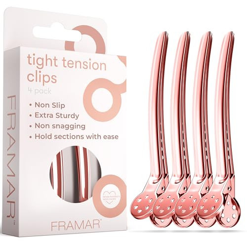 Framar Rose Gold Metal Hair Clips For Styling - Professional Hair Styling Clips, Hair Sectioning Clips, Salon Hair Clips Metal, Hairclips, Hair Salon Supplies – Extra Strong Hold – 4 Pack | Amazon (US)
