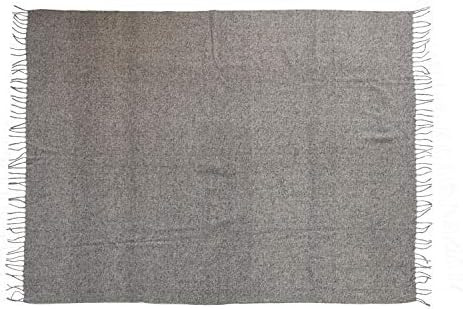 Creative Co-Op Wool Blend Fringe, Grey Throw | Amazon (US)