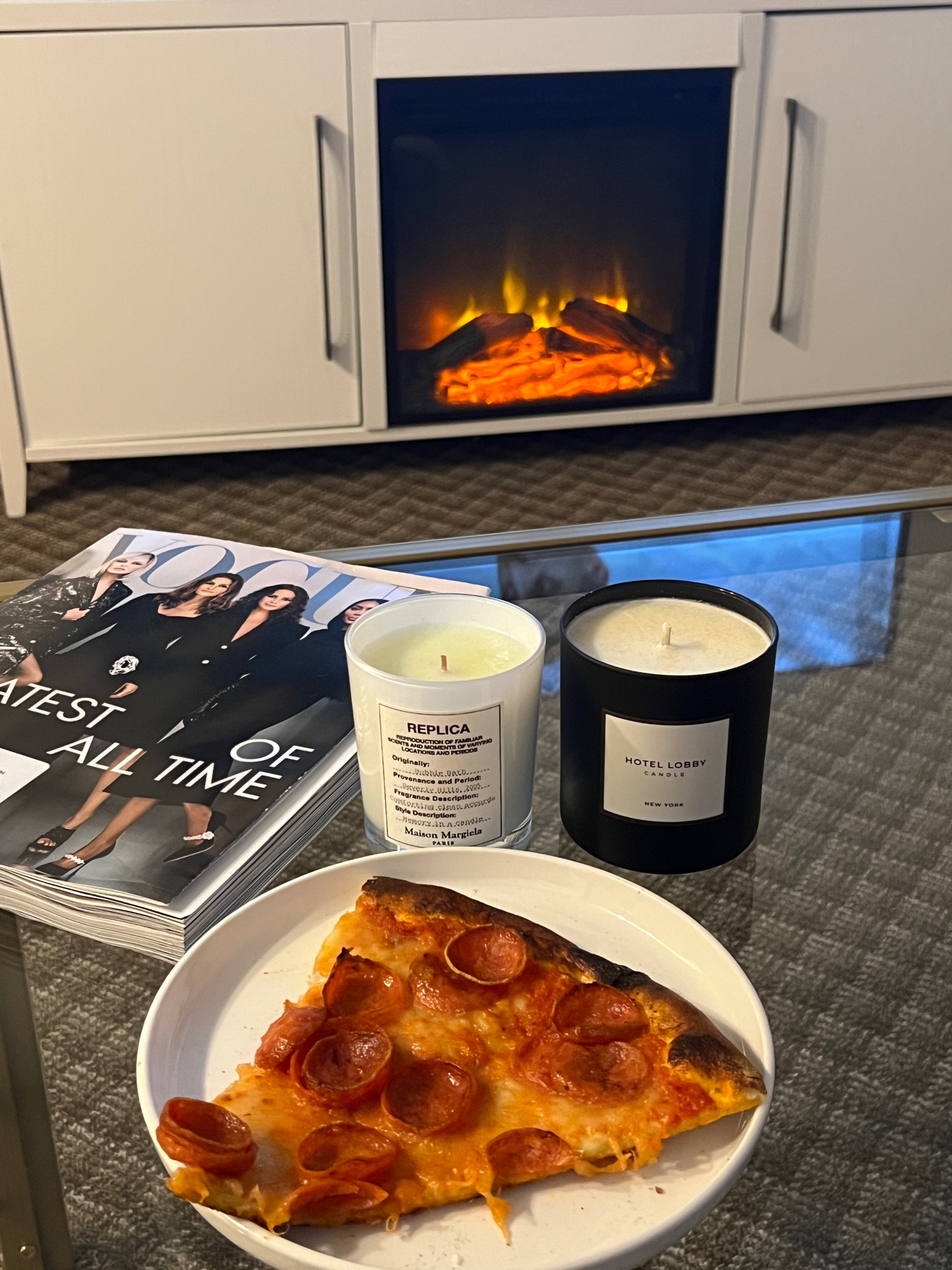 Night at home: TV stand with fake fireplace, candles & amazon dishes 

#LTKsalealert #LTKFind #LTKhome