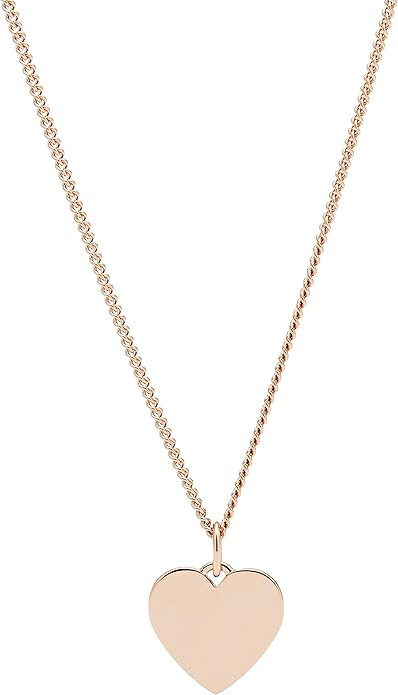 Fossil Women's Plated Stainless Steel Engravable Personalized Gift Pendant Chain Necklace | Amazon (US)