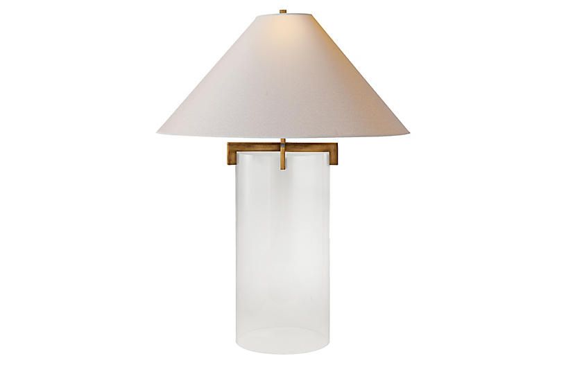 Brooks Crystal Table Lamp, Gilded Iron | One Kings Lane