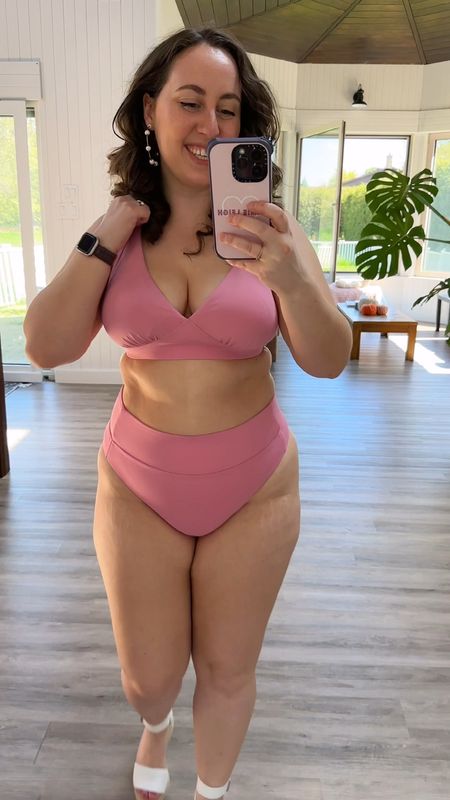 The pink swimsuit of my dreams! I am absolutely in love with this suit from Knix! Their swimwear is size inclusive and goes up to a XXXXL, plus they have styles with sculpting for your tummy and with extra support for larger breasts. I personally went with a M+ up top in this one and a L in the bottoms! 

#LTKVideo #LTKSwim #LTKMidsize