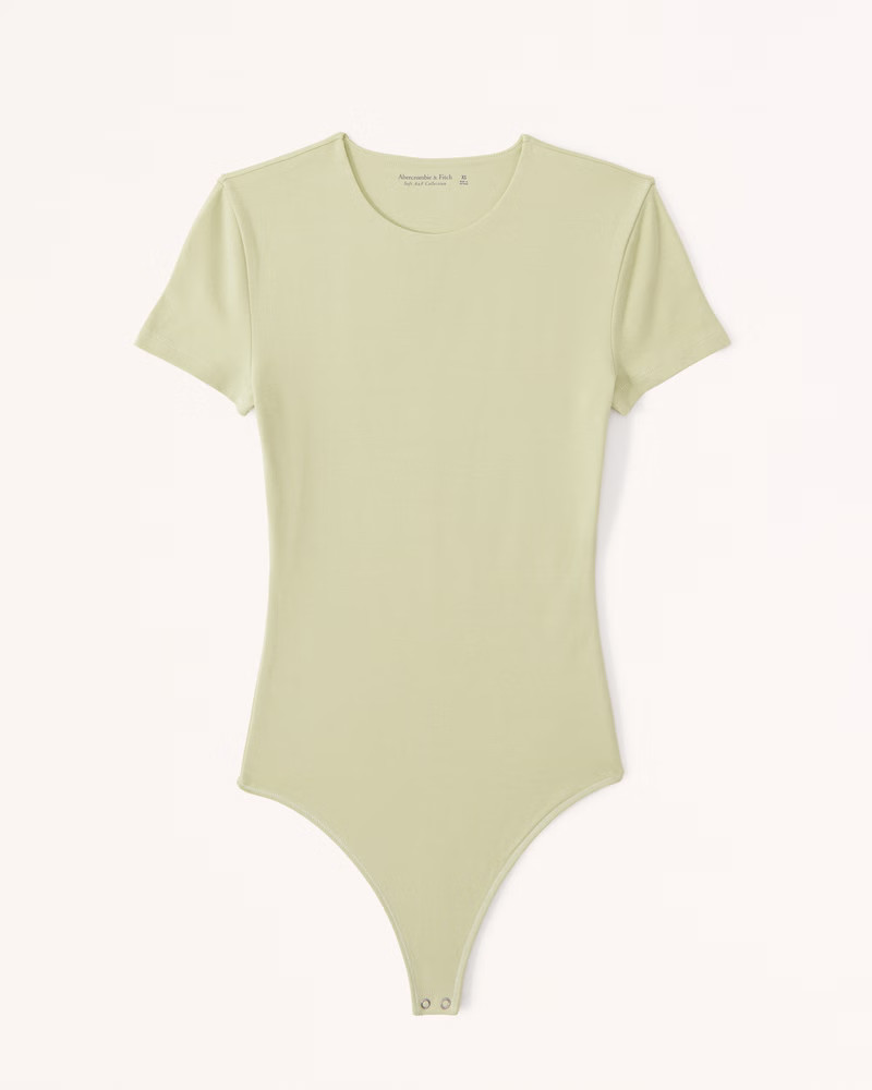 Short-Sleeve Cotton Seamless Fabric Crew Bodysuit | Abercrombie & Fitch (US)