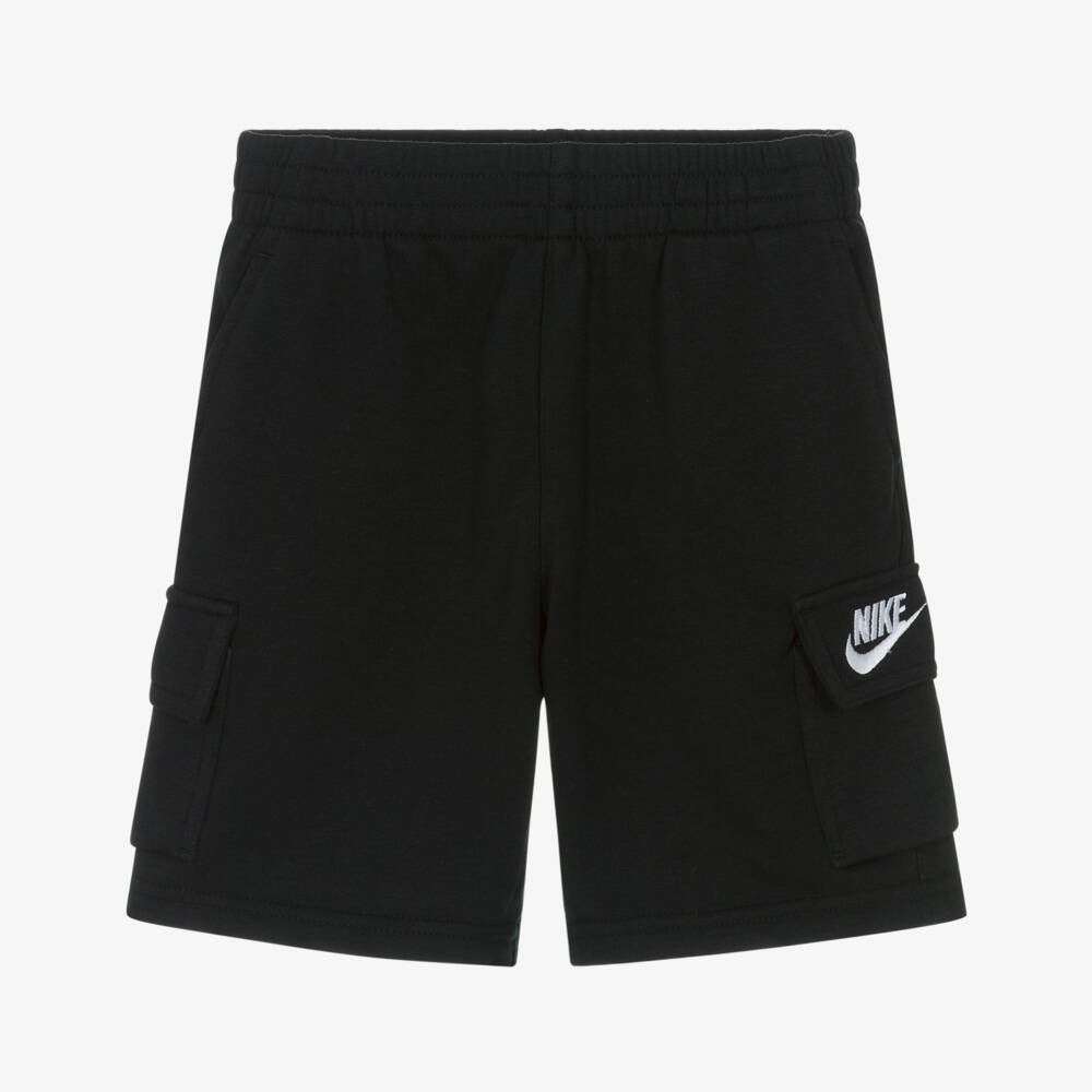 Nike Boys Black Cotton Jersey Shorts | Childrensalon