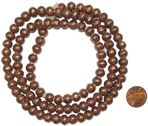 8mm Round Copper Beads - Full Strand of African Metal Spacer Beads - The Bead Chest | Amazon (US)