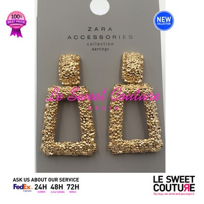 ZARA WOMAN NEW AW18 GOLDEN RAISED DESIGN EARRINGS TEXTURED 4319/225 | eBay | eBay US