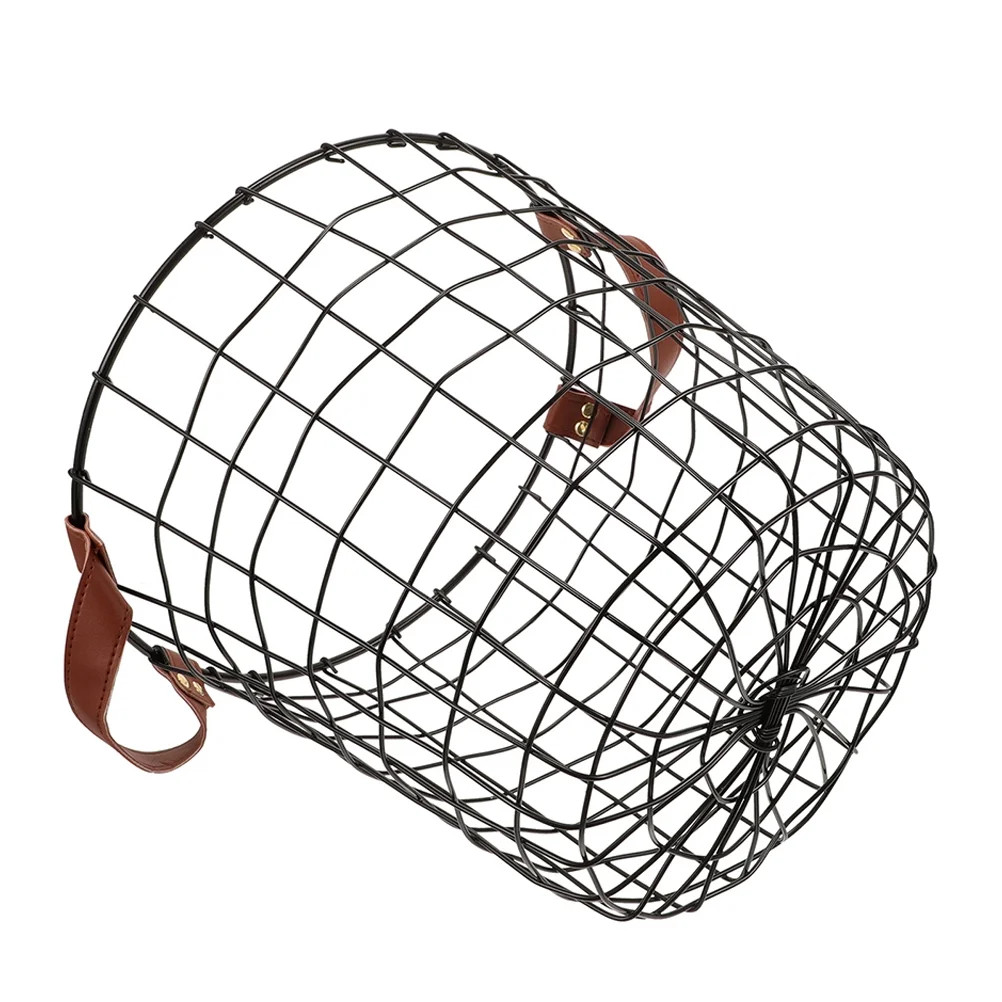 Round Iron Firewood Basket With Handle Vintage Metal Storage Bin Laundry Clothes Hamper Toy Conta... | Walmart (US)
