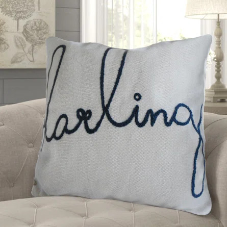 Stapleton Darling Embroidered Cotton Throw Pillow | Wayfair North America