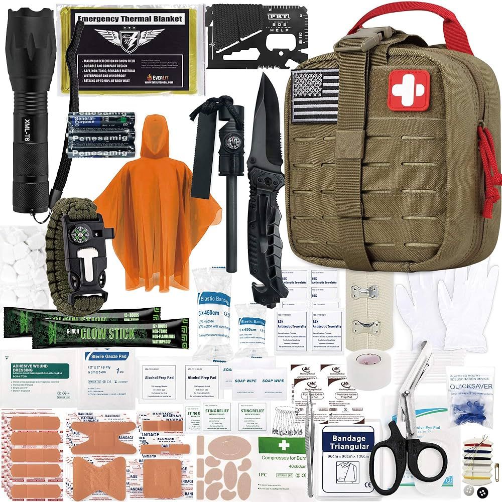 Amazon.com: EVERLIT Survival Upgraded Survival First Aid Kit Emergency Gear Trauma Kit with 1000D... | Amazon (US)