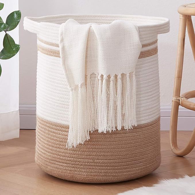 OIAHOMY Laundry Basket- Rope Basket Large Storage Basket with Handles,Modern Decorative Woven Bas... | Amazon (US)