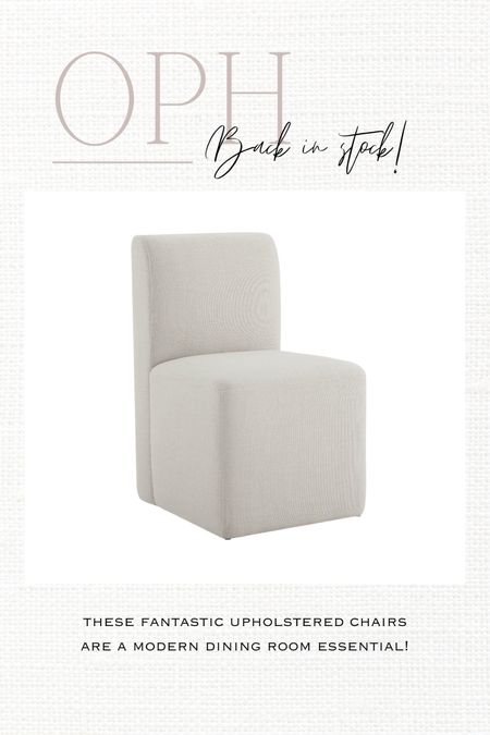 Back in stock! Must have upholstered dining chairs for the modern home!

Boucle dining chair, armless chair, white chair, ivory chair, dining room furniture, Walmart home

#LTKHome #LTKStyleTip