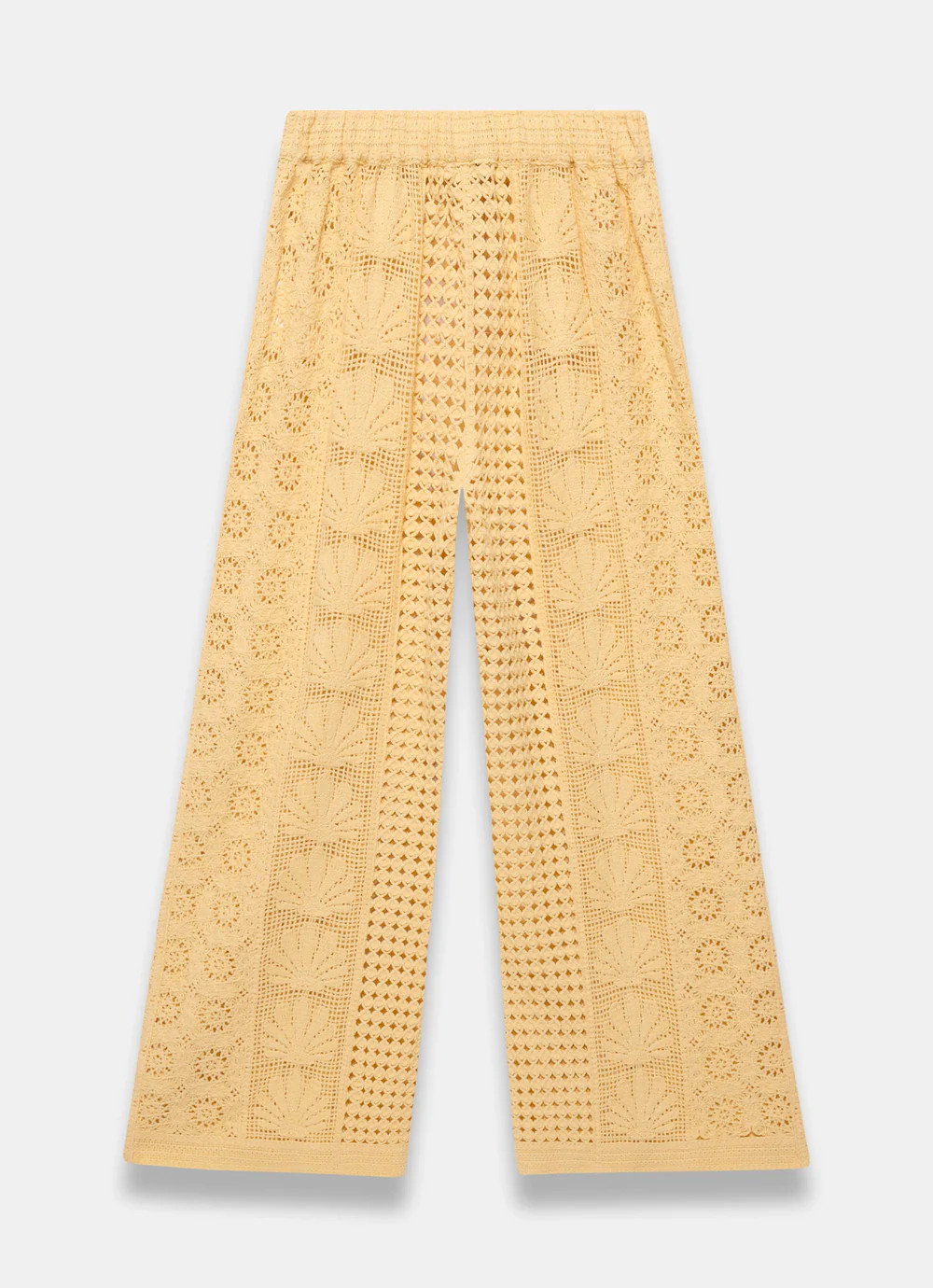 Yellow Crochet Shell Trousers | Mint Velvet