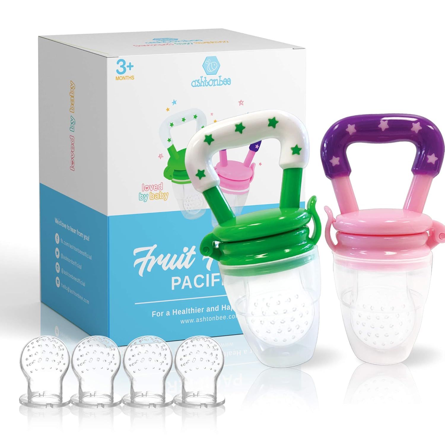 Ashtonbee Baby Fruit Feeder, Baby Food Feeder Pacifiers for Teething Relief, Teething Toys for Ba... | Amazon (US)