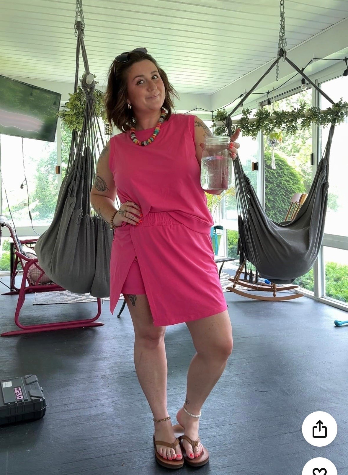 one of my favorite two piece sets for summer!! Super adorable tank + skort combo! I am 5'1 size 8/10 wearing a large, could have done medium!

#LTKMidsize #LTKBeauty #LTKootd