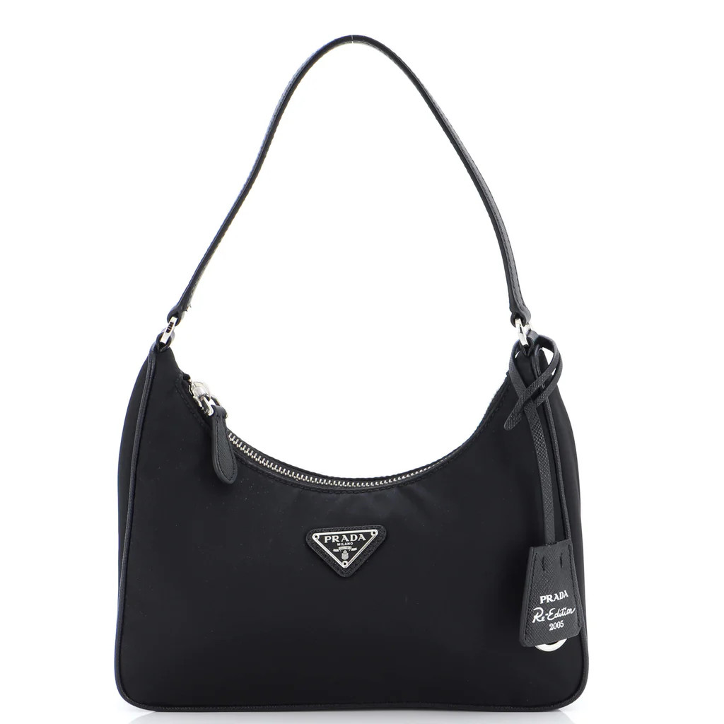 Re-Edition 2005 Hobo Tessuto with Saffiano Leather Mini | Rebag