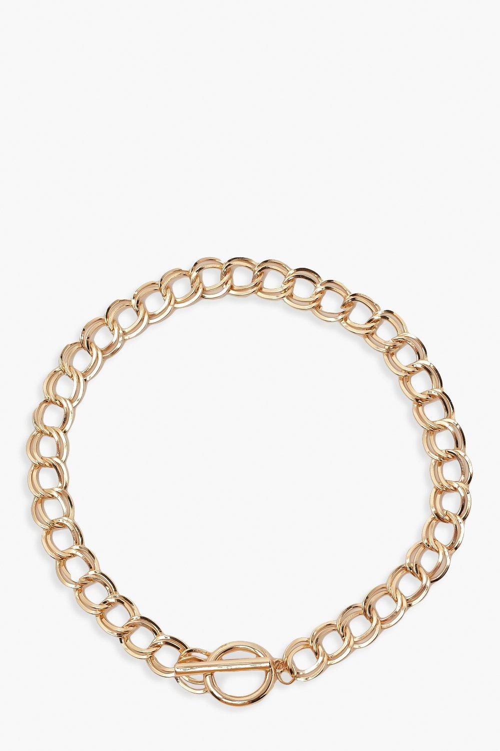 Chunky Chain T-Bar Clasp Necklace | Boohoo.com (US & CA)