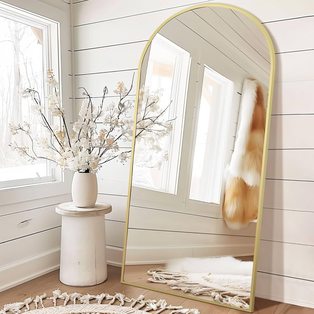 76"X34" Large Mirror Full Length, Gold Arched Full Length Mirror, Extra Large Floor Mirror with S... | Amazon (US)