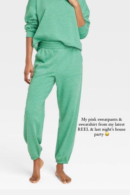 Sweatpants (I have size small) & sweatshirt (I have size medium) // cute loungewear 💚

#LTKstyletip #LTKFind #LTKunder50