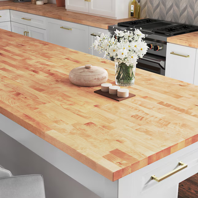 Sparrow Peak 6-ft x 39-in x 1.5-in Natural Wood Birch Butcher Block Countertop | Lowe's