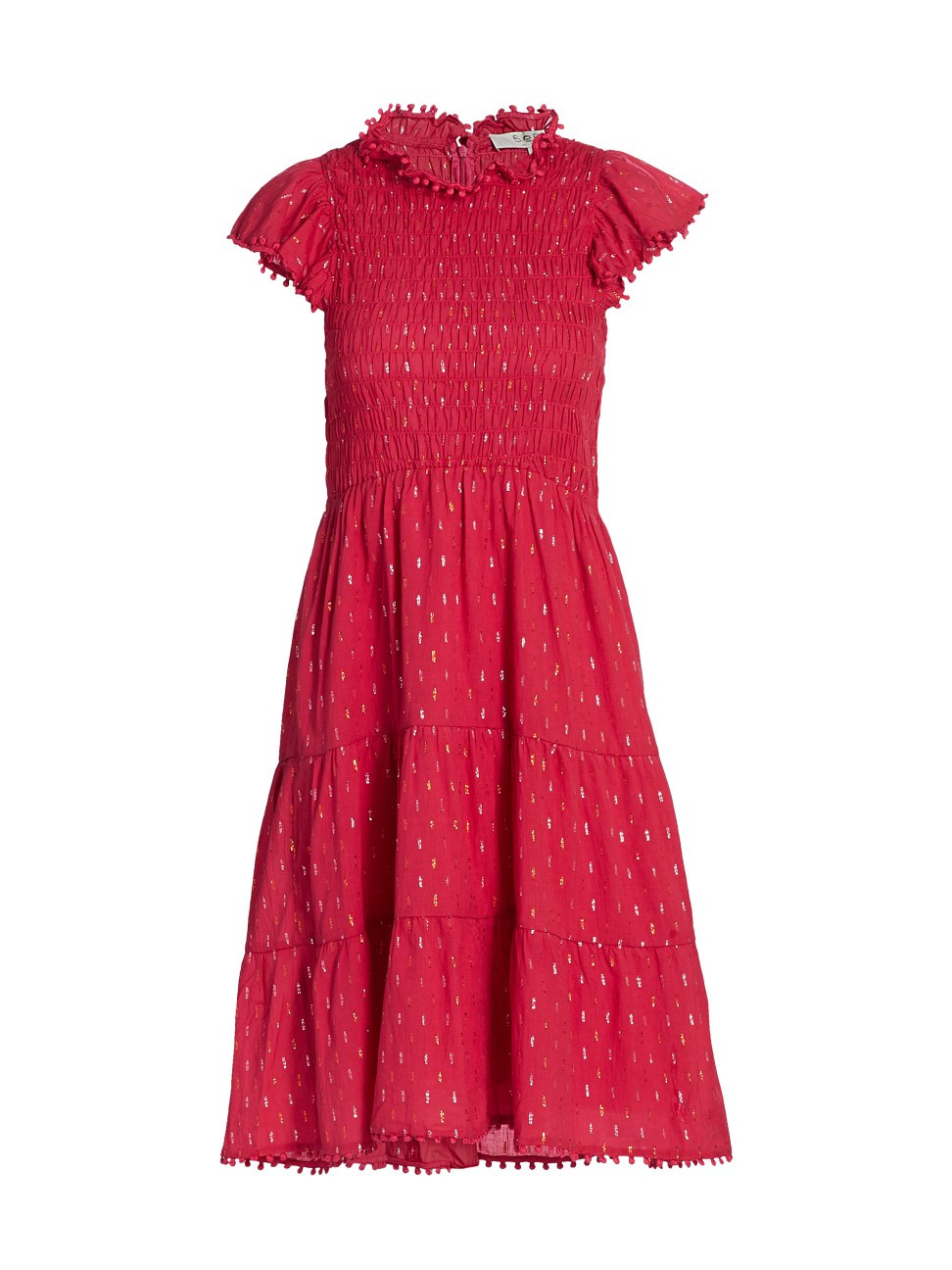 Sea Women's Laura Metallic Fil Coupe Smocked Dress - Pink - Size 4 | Saks Fifth Avenue