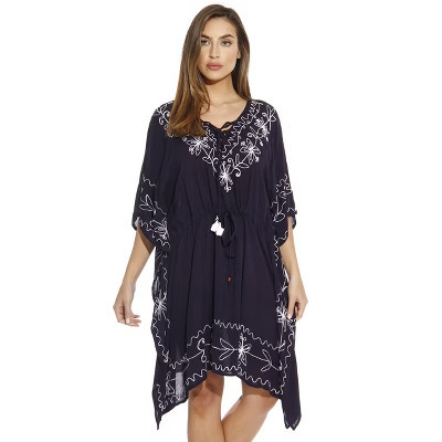 Riviera Sun Caftan / Caftans for Women (Navy / White, X-large) | Target