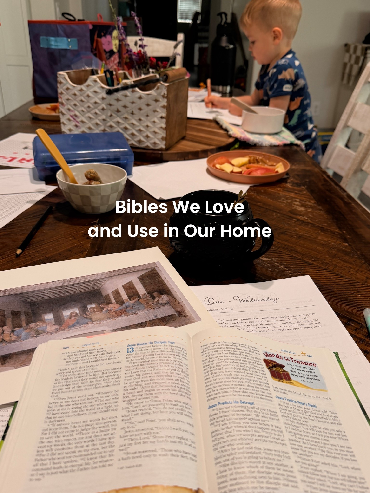 These are the best bibles for kids, bibles for boys and bibles we use in our home. 

We love our Family Bible! It is a place we write notes, answer devotional questions, and document thoughts from our children. We use our family bible during morning devotional time. 


The Adventure Bible is the perfect Bible for my 8 year old. He is able to read it and the font is large enough for him to easily follow along. He uses this for scripture memorization and Bible story study.


The My First Hands-on Bible (blue) Preschool Bible is a must have if you have littles under 6. The Bible has stopping points for hands on lessons and the stories are age appropriate. 


I love my journaling Bible. I have switched strictly to this Bible, even at church, to keep track of notes, thoughts, and meaningful moments. 


Some of our other bibles we own as a family are included in this list  

#LTKdayinmylife #LTKmomlife #LTKKids