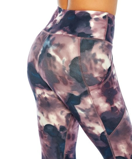 Balance Collection 25'' Very Grape Tie-Dye Eclipse Pocket Leggings - Women | Zulily