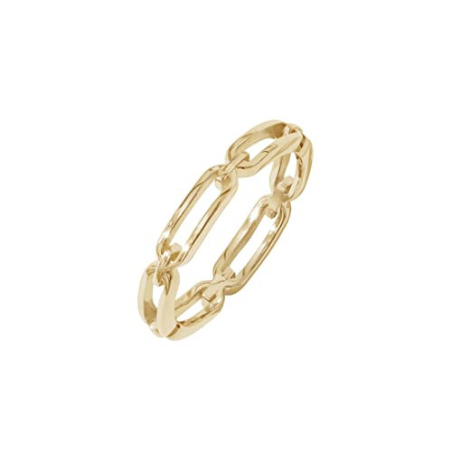 Amazon Essentials 23K Gold Plated Sterling Silver Chain Link Band Ring Size 5, Yellow Gold | Amazon (US)