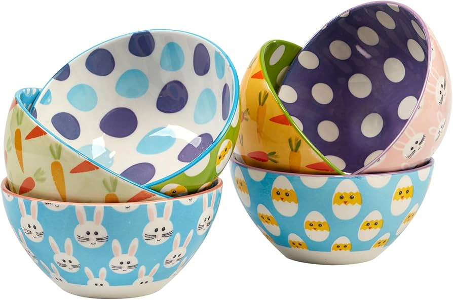 Cerified International Certified International Easter Pad Print 16 oz. Bowls, Set of 6, Multicolo... | Amazon (US)
