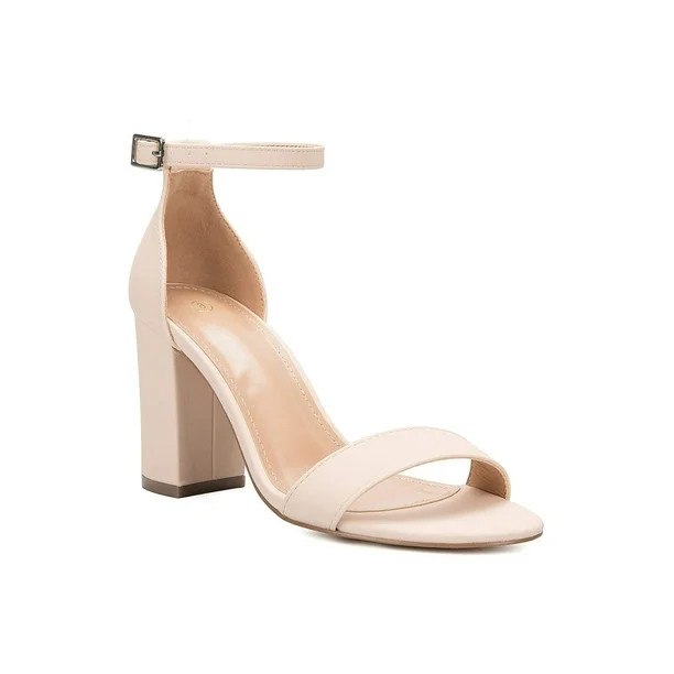 Mysoft Women's Chunky Block Heels Sandals Women Dress Shoes(Nude,Size 7.5) | Walmart (US)