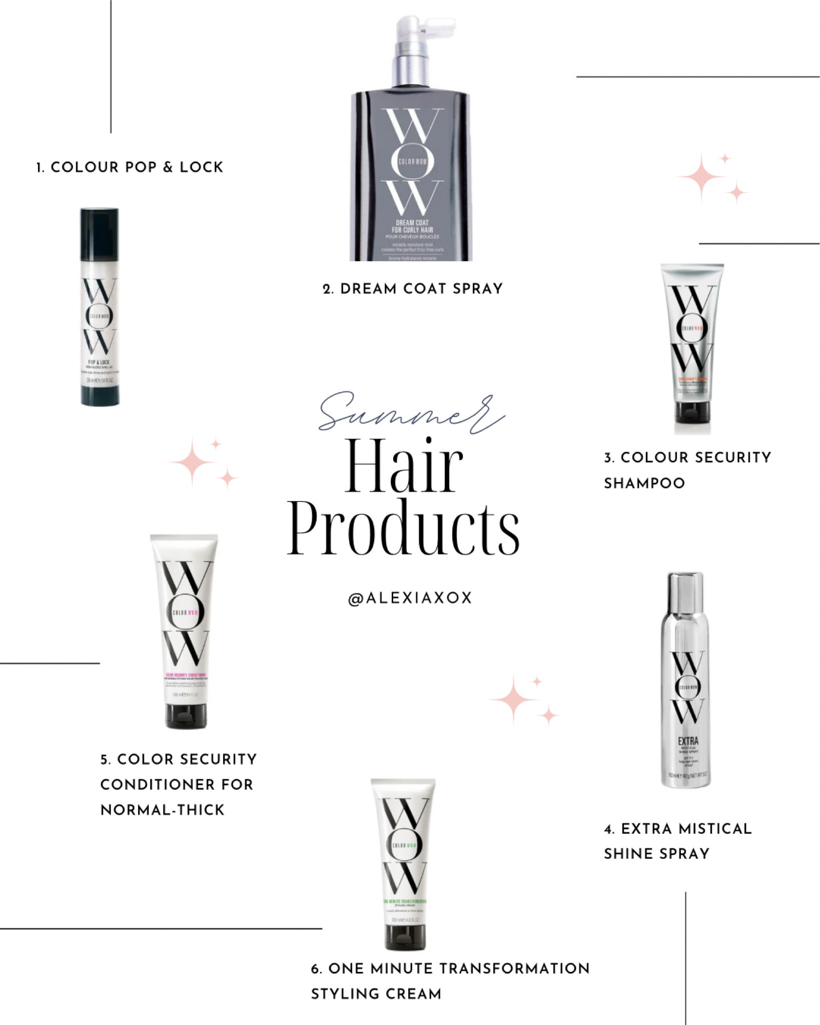 Summer hair products must haves for frizz free , hydrated and super shiny hair 🌞 🌴👙🥥 🎉

Colour wow extra mistical shine spray 💫

Colour wow dream coat spray 💎

Colour wow pop and lock 🔐

Colour wow one minute transformation styling cream 💖

Colour wow security shampoo and conditioner 🌿


#LTKaustralia #LTKHoliday #LTKbeauty