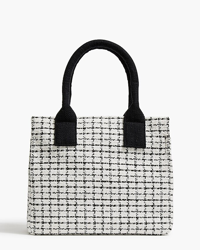 Small tweed structured tote bag | J.Crew Factory