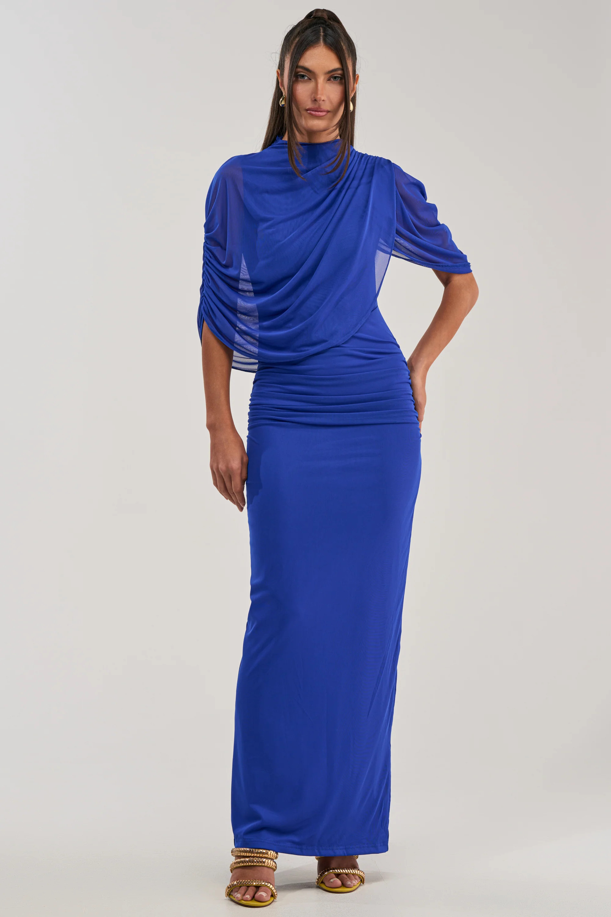 GODDESS MENTALITY DRAPED MAXI DRESS | AKIRA