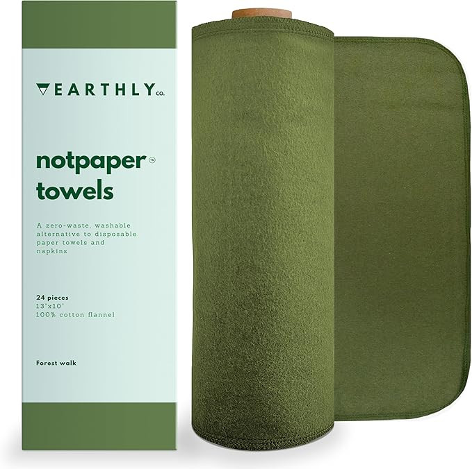 Reusable Paper Towels - 24 Pack - Roll of Washable Cotton Cloth Paper Towels - Paperless Reusable... | Amazon (US)