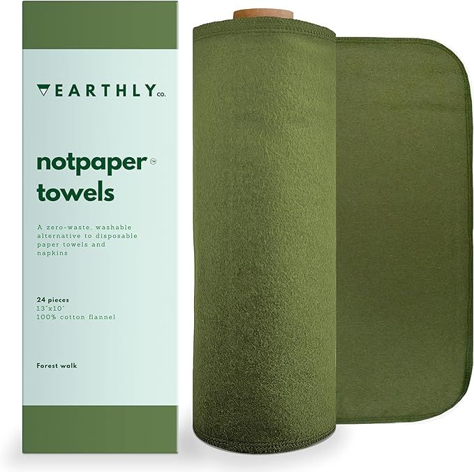 Reusable Paper Towels - 24 Pack - Roll of Washable Cotton Cloth Paper Towels - Paperless Reusable... | Amazon (US)