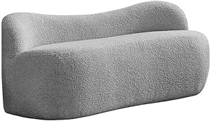 Meridian Furniture Flair Collection Modern | Contemporary Boucle Fabric Upholstered Bench with Cu... | Amazon (US)