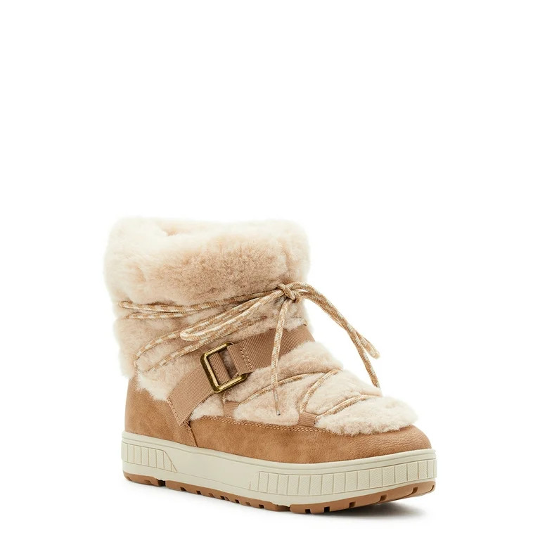Time and Tru Women's Faux Fur Winter Boots | Walmart (US)