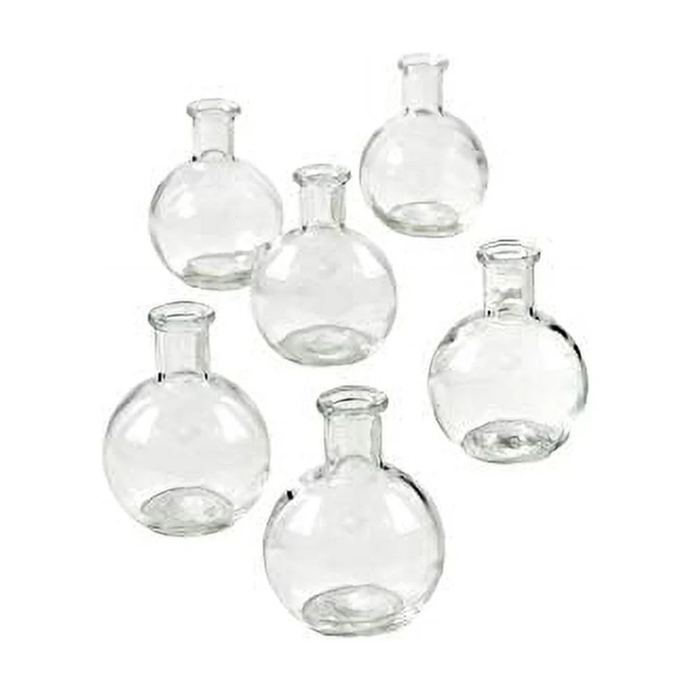Serene Spaces Living Set of 6 Clear Ball Bud Vases, Transparent Glass Vases for Weddings, Events,... | Walmart (US)