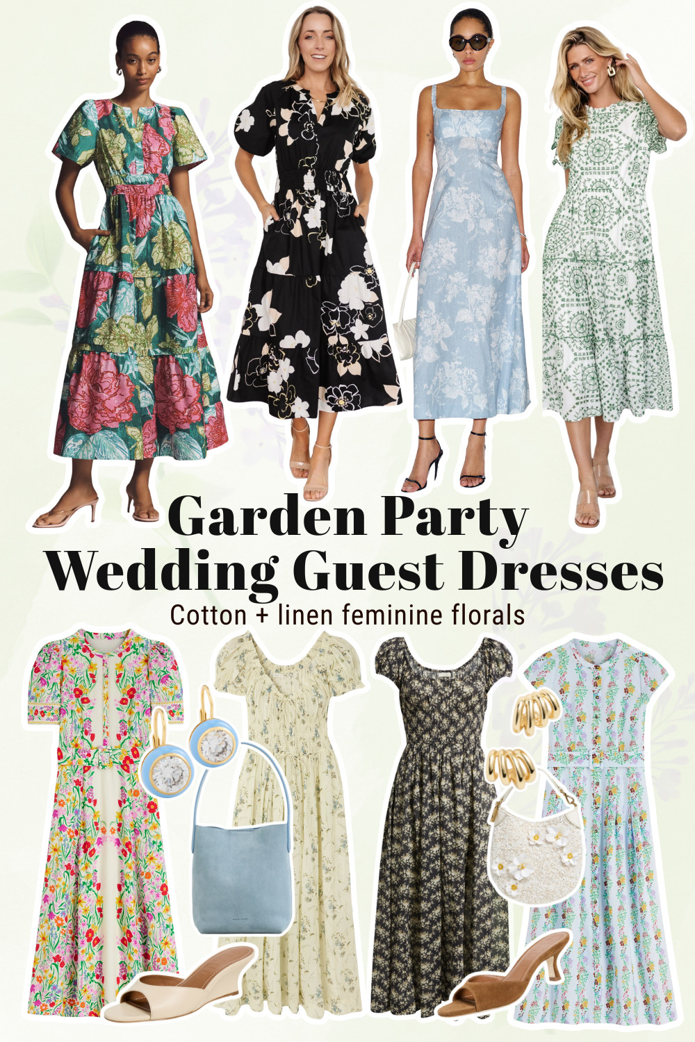 Garden party wedding guest dresses in cotton and linen florals 🌷 Ideal for outdoor weddings, garden party receptions, and spring bridal events.  

 #LTKWedding