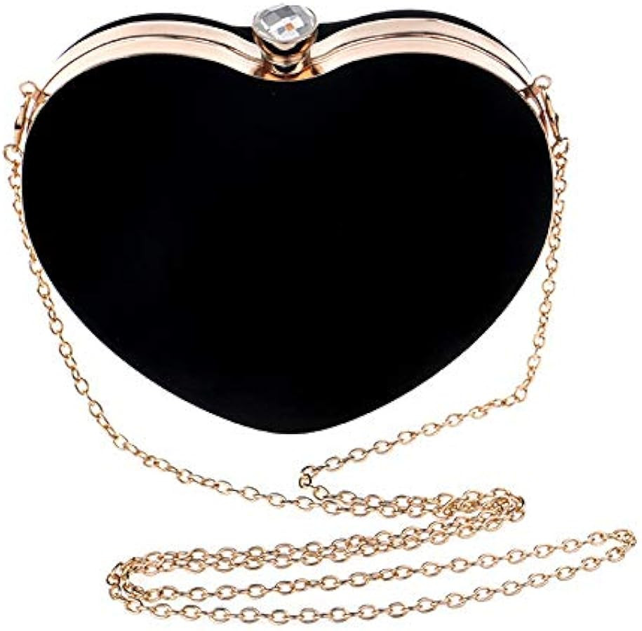Reberomantic Heart Shaped Evening Purse Velvet Clutch Purse Solid Evening Bag | Amazon (US)