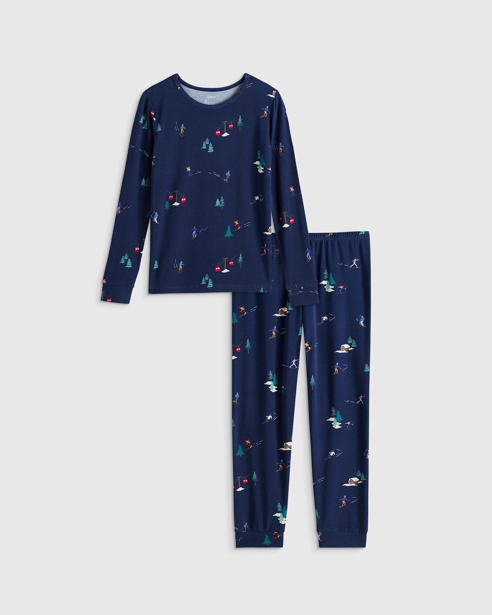 Quince | Bamboo Long Sleeve Pants Pajama Set in Ditsy Floral, Size 5T | Quince