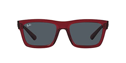 Ray-Ban Mens RB4396 Warren Rectangular Sunglasses, Transparent Red/Dark Grey, 57 mm | Amazon (US)