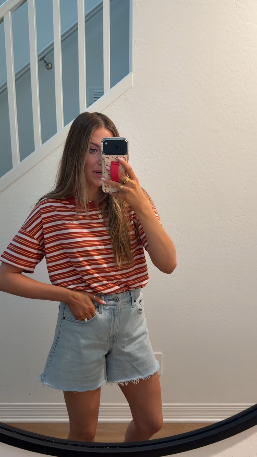 Easy spring outfit! Wearing an XS in the tee and 27 in the shorts

#LTKootd