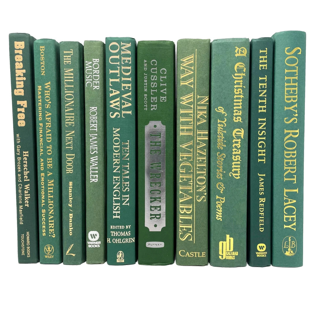 Modern hardback books in dark green | decorative books by color | gently used real books | price ... | Etsy (US)