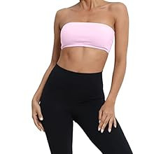 Meladyan Women Sports Bra Strapless Bandeau Solid Wireless Support Bralette Backless Sleeveless C... | Amazon (US)