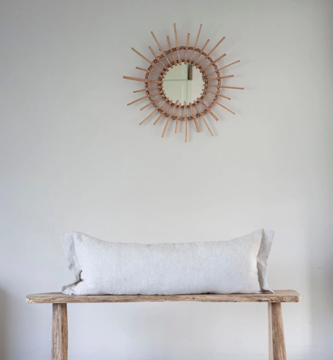 Ticking long linen lumbar pillow COVER, sleeping pillowcase for bedroom bedding, hidden zipper cl... | Etsy (US)