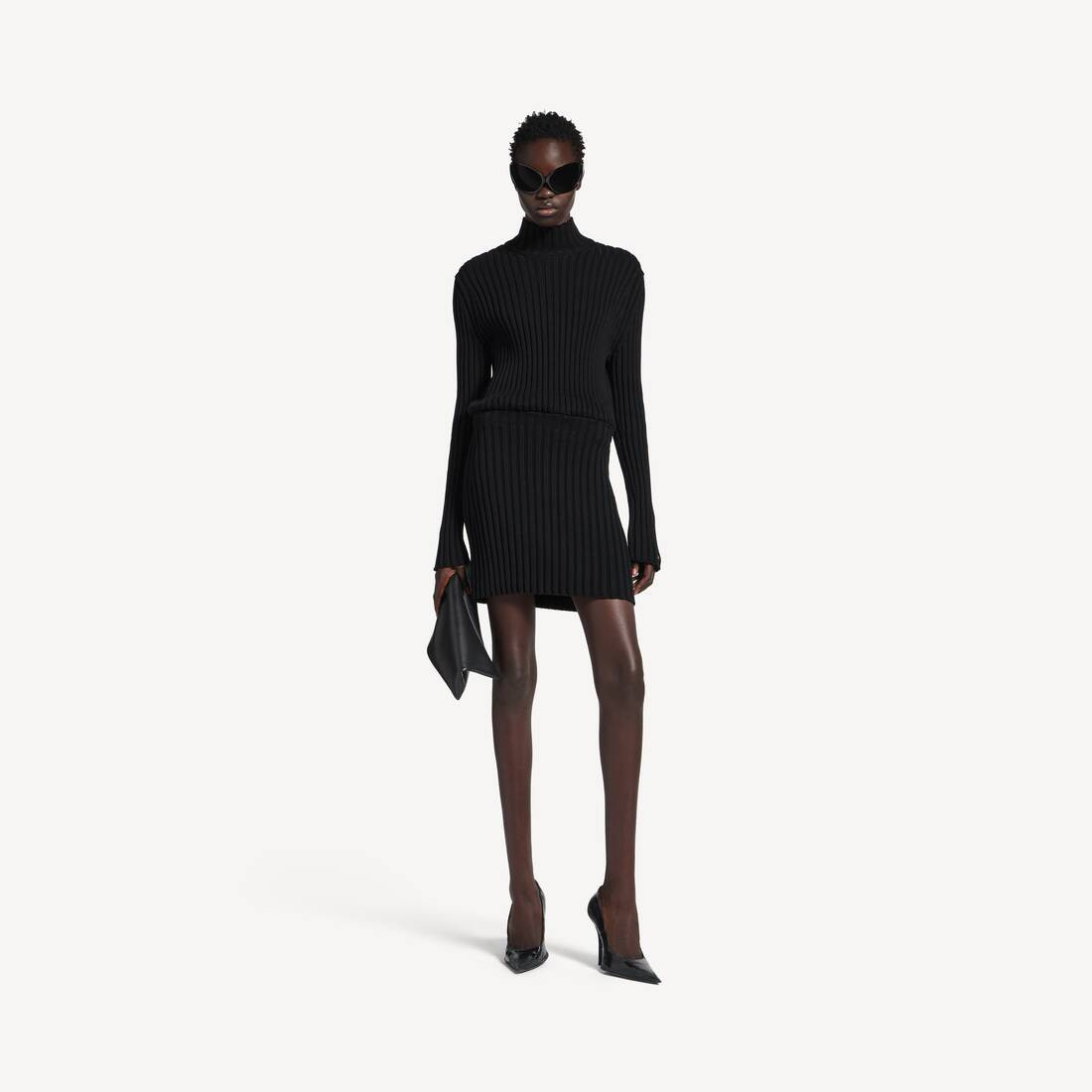 Women's Hourglass Mini Dress in Black | Balenciaga US | Balenciaga