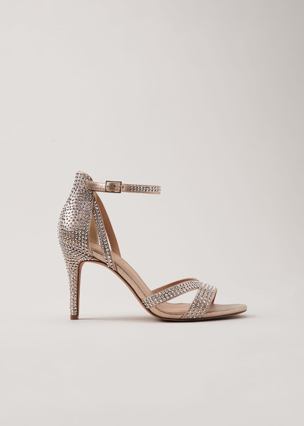 Silver Sparkly Open Toe Heels | Phase Eight (UK)