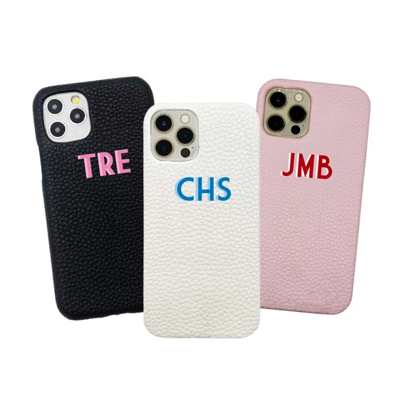 Custom Leather Monogram Phone Case | Etsy (US)